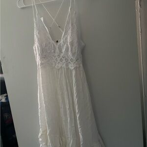 Free People White Lace Slip Dress